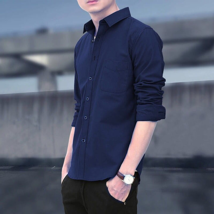 Nathan Pearce | Slim Fit Long Sleeve Oxford Shirt For Men