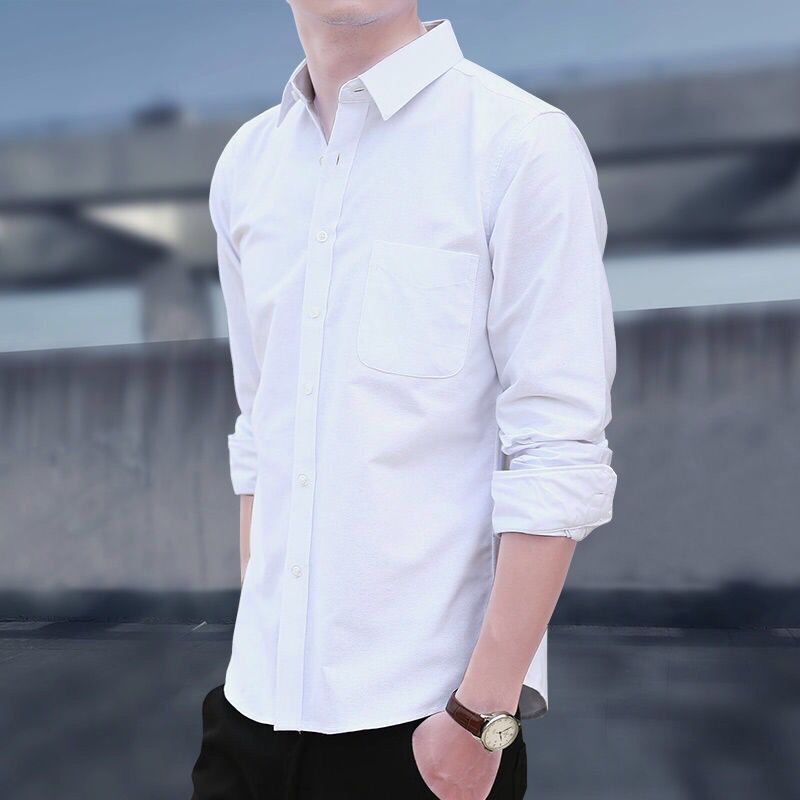Nathan Pearce | Slim Fit Long Sleeve Oxford Shirt For Men
