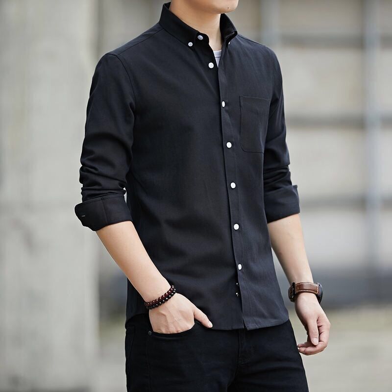 Nathan Pearce | Slim Fit Long Sleeve Oxford Shirt For Men