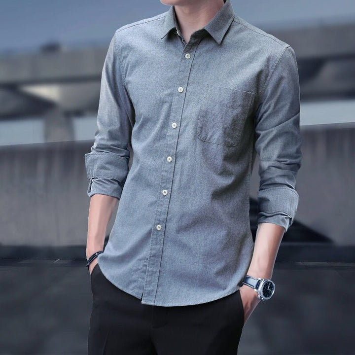 Nathan Pearce | Slim Fit Long Sleeve Oxford Shirt For Men