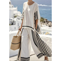 Isabelle | Women’s Striped Two-Piece Set with Waist-Defining Comfort