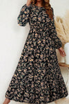 Blossom | Women's Floral Maxi Dress Long Sleeve Round Neck