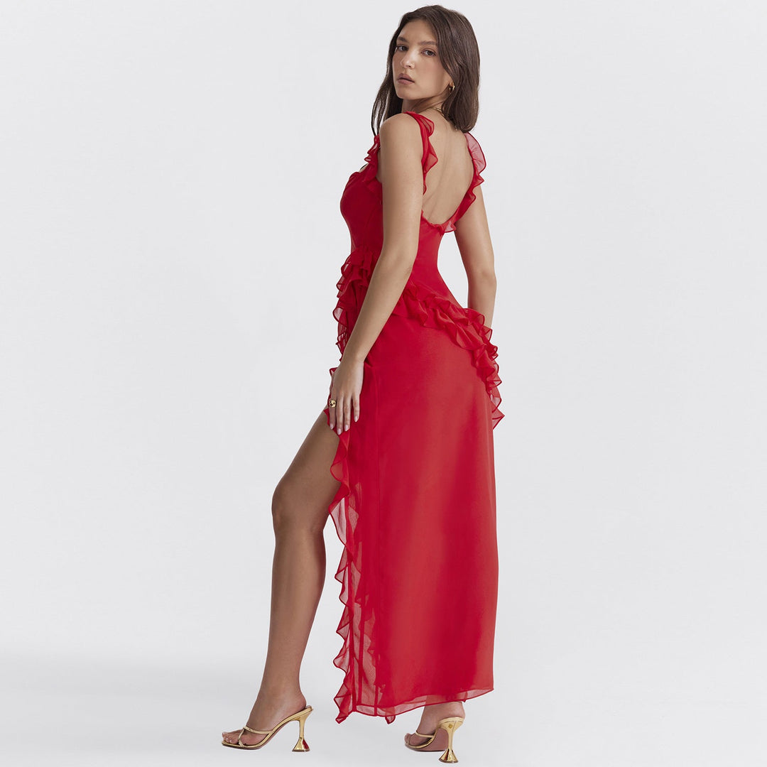 Adelaide Cross | Formal Ruffle Maxi Dress For Women