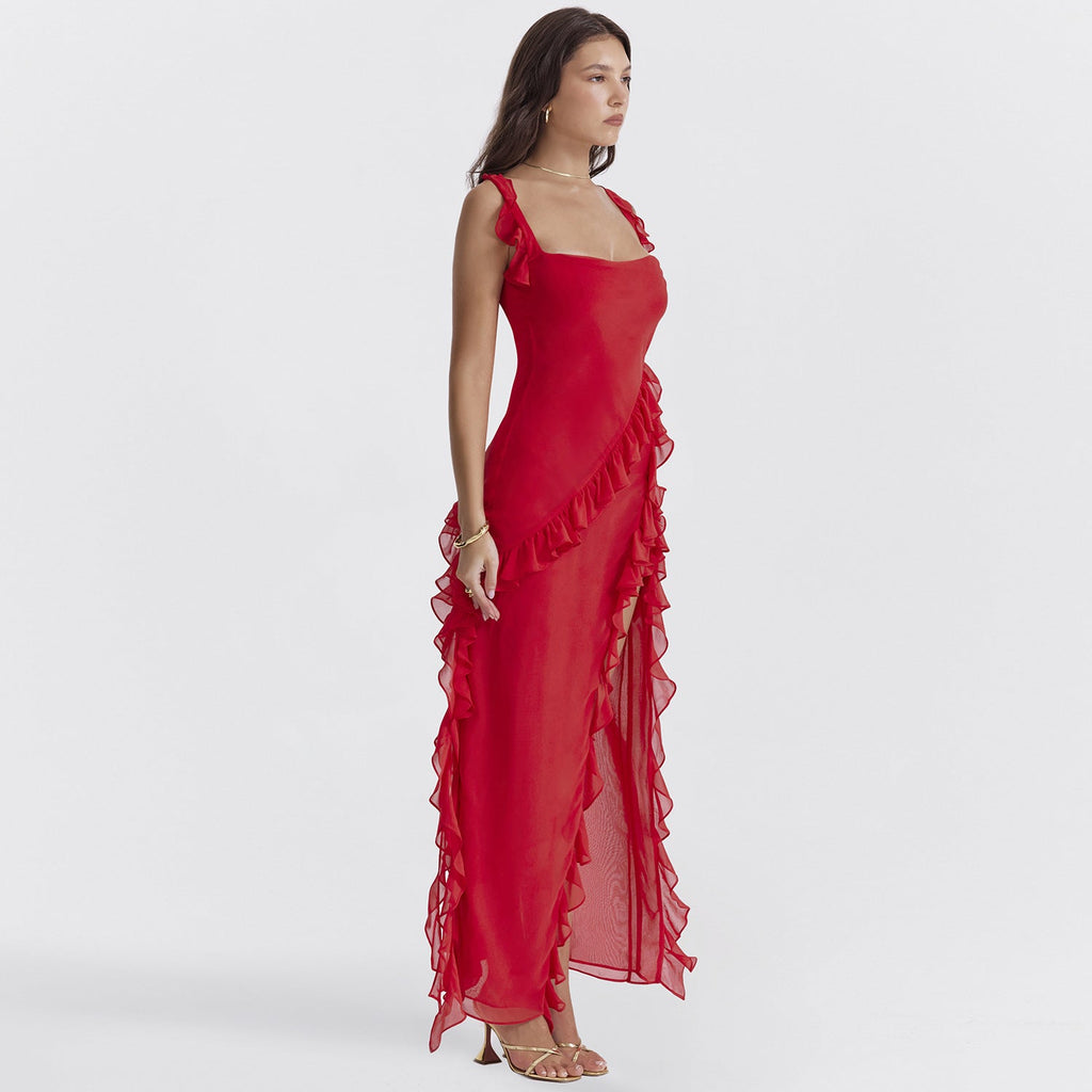 Adelaide Cross | Formal Ruffle Maxi Dress For Women