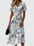 Celeste | Women’s Floral Wrap Midi Dress with V-Neck