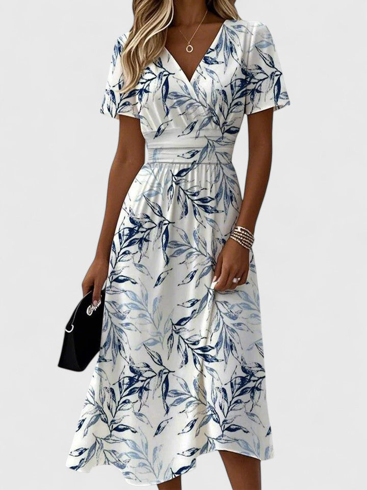 Celeste | Women’s Floral Wrap Midi Dress with V-Neck