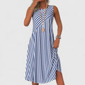 Sailor | Women’s Sleeveless Midi Dress with Round Neck