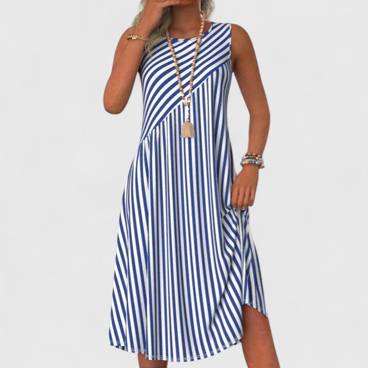 Sailor | Women’s Sleeveless Midi Dress with Round Neck