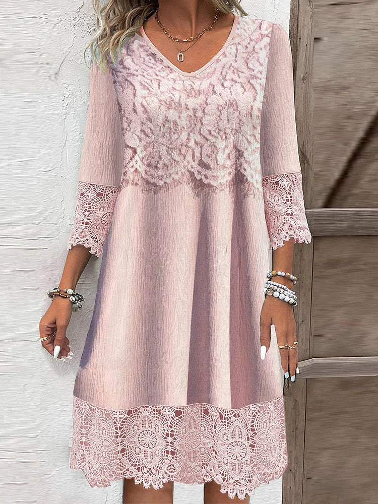 Sage | Women’s Timeless Lace Midi Dress with Detailing