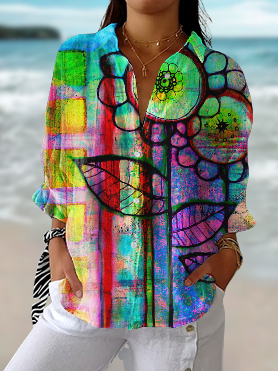 Fenna | Women’s Artistic Bloom Blouse with Floral Print