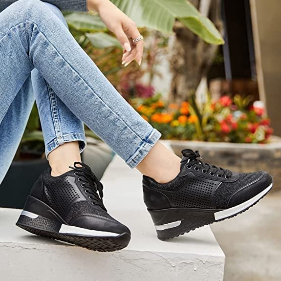 Lexi | Women’s Wedge Trainers with Perforated Detail