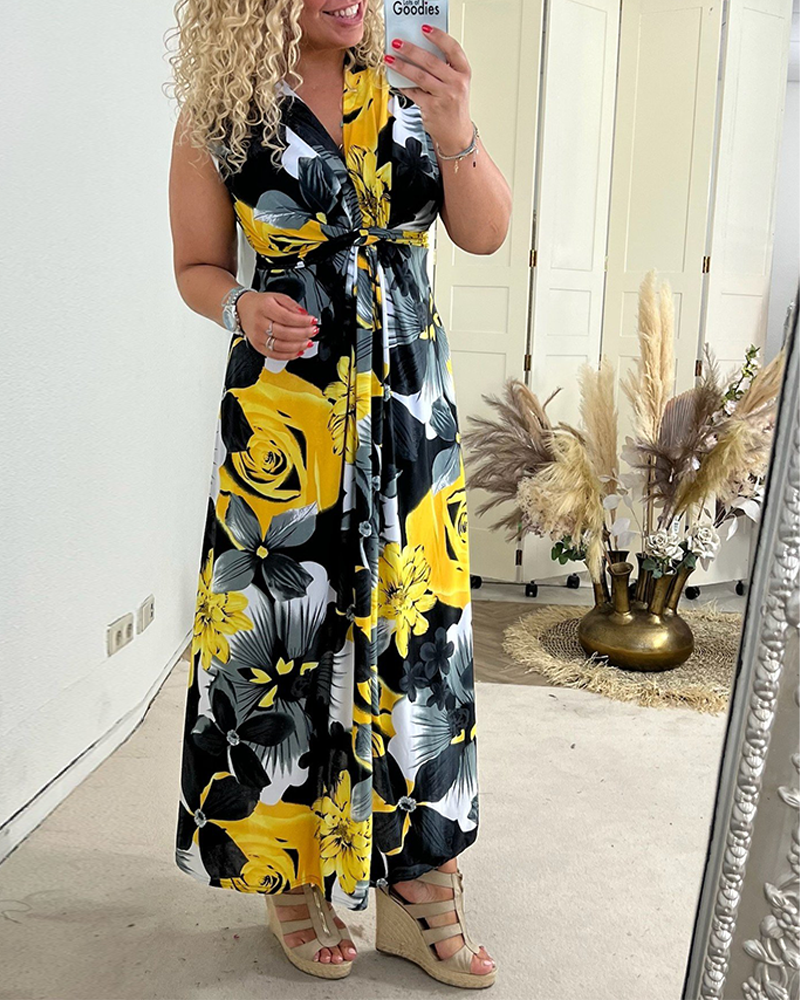 Sacha | Women’s Floral Maxi Dress with V-Neck