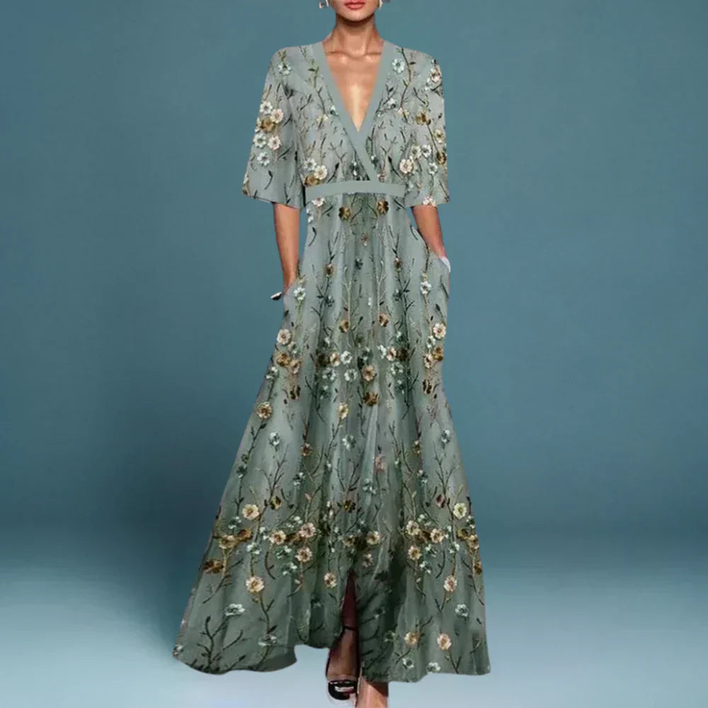 Amy | Women’s Elegant Maxi Dress with Floral Pattern