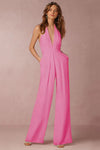 Elina | Women's V-Neck Wide-Leg Jumpsuit Sleeveless Backless Formal Playsuit