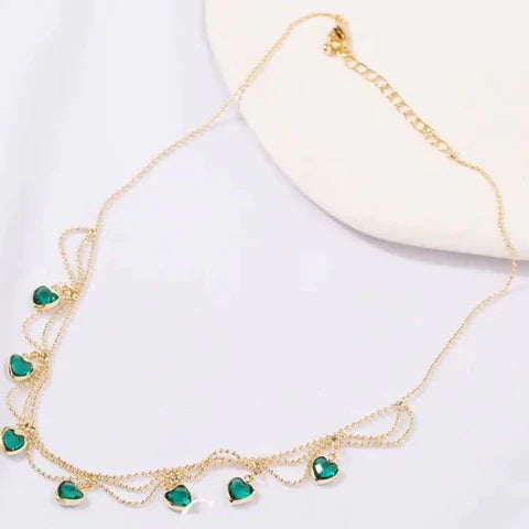Kallie | Women’s Heart Chain Necklace with Charms