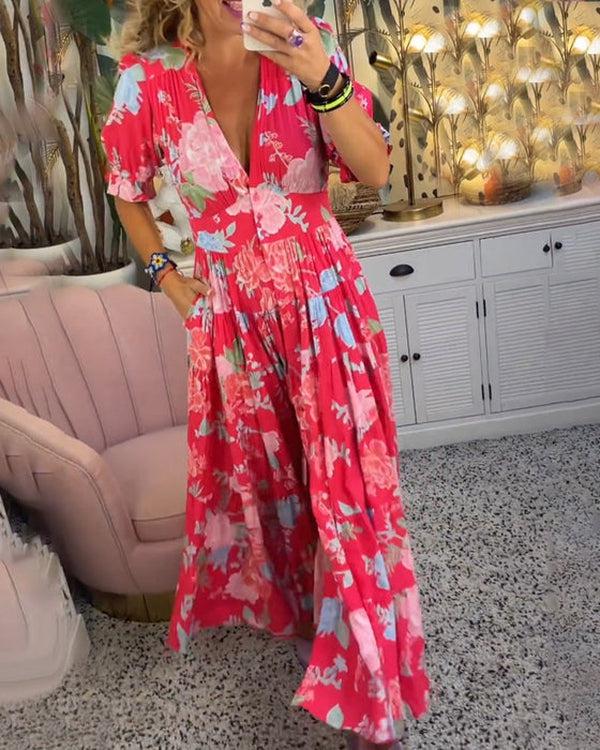 Floriana | Women’s Vibrant Floral Dress with Flattering Fit