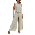 Willow | Women’s Ruffle Hem Tank with Wide-Leg Trousers
