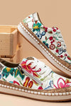 Blossom | Women's Floral Embroidered Espadrille Sneakers Zip