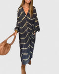 Celeste | Women’s Celeste Striped Maxi Dress with Deep-V