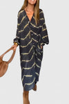 Celeste | Women’s Celeste Striped Maxi Dress with Deep-V
