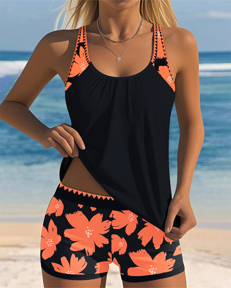 Avery | Women’s Tankini Set with Printed Shorts
