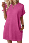 Pippa | Women's T-Shirt Dress Short Sleeve Round Neck Casual Mini Dress