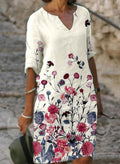 Karen | Women’s Floral Print Dress with Soft Draping