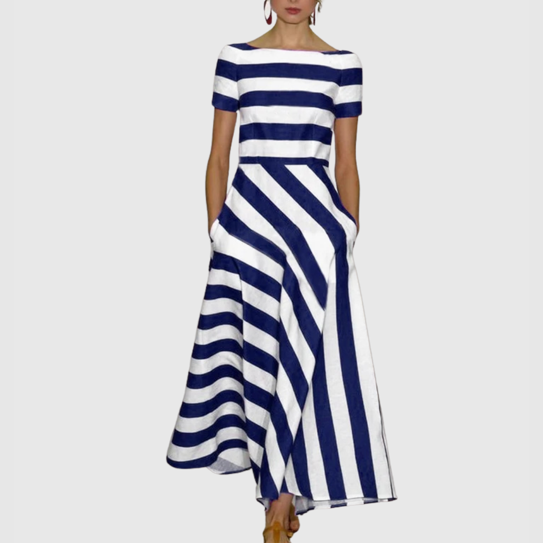 Georgia | Women’s Stripe Maxi Dress with Pockets