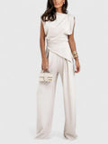 Aria | Women’s Draped Sleeveless Top with Asymmetric Wrap