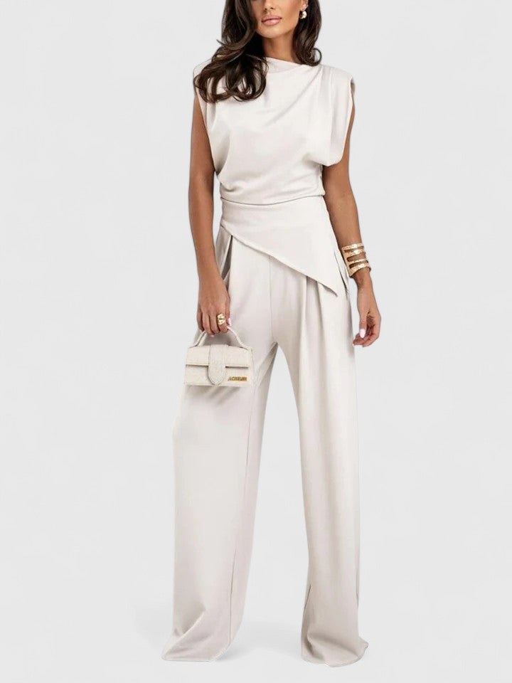 Aria | Women’s Draped Sleeveless Top with Asymmetric Wrap