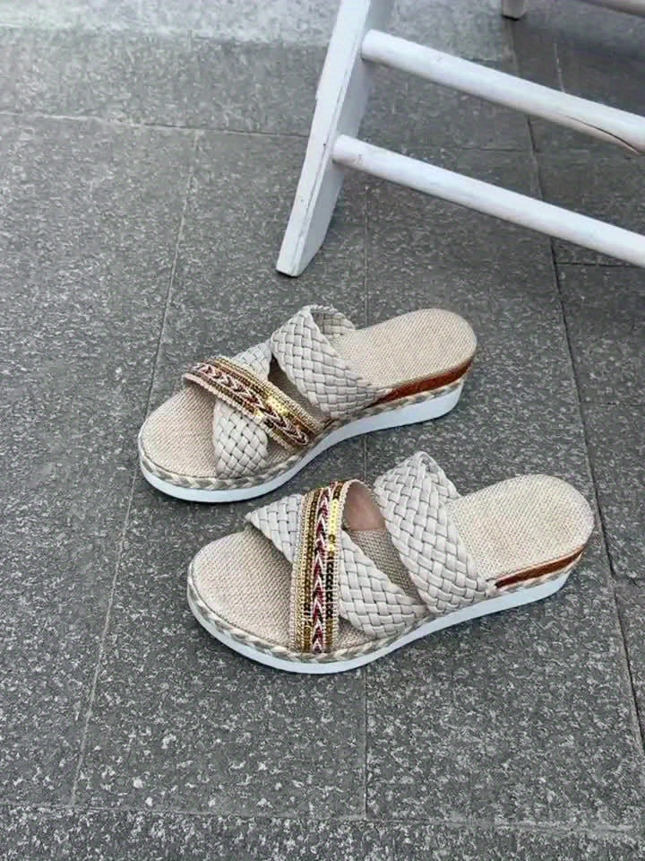 Colette | Women’s Woven Sandals with Braided Straps