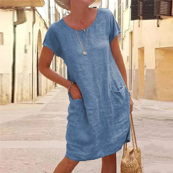 Elsie | Women’s Tummy Covering Dress with Draped Midsection