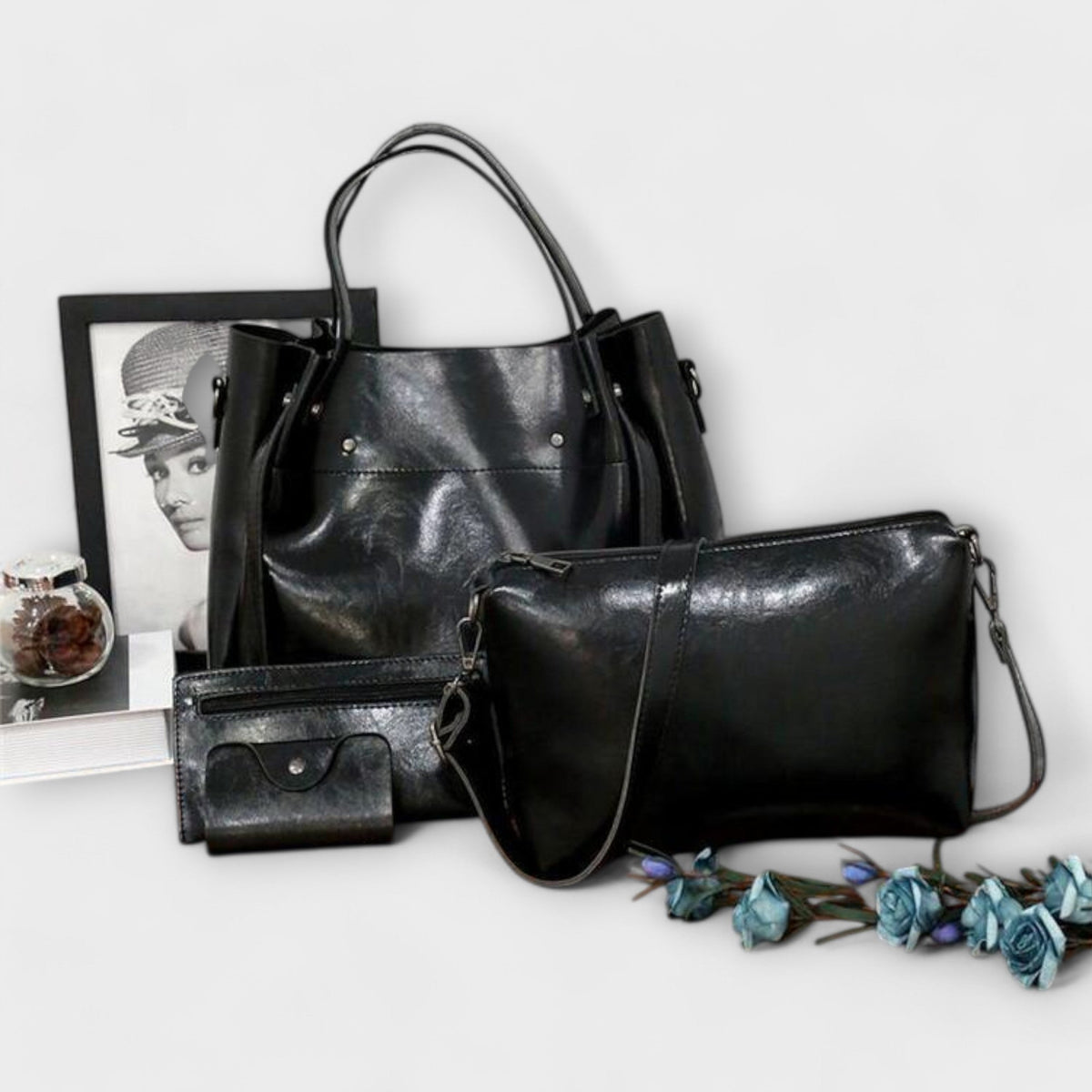 Olivia | Women’s 4-Piece Vintage Bag Set with Versatility