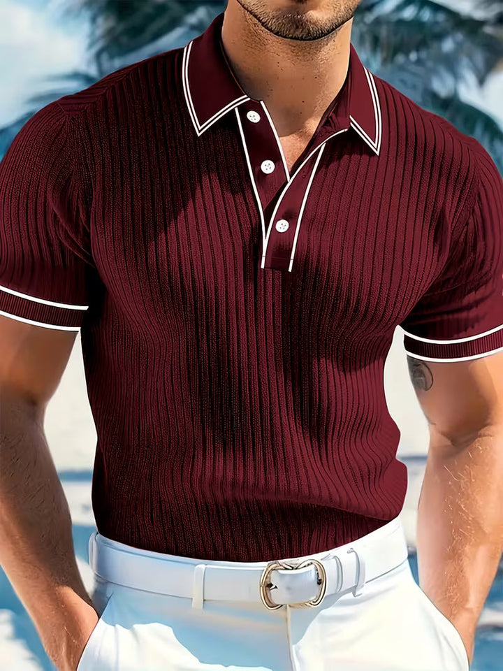 Hugo Prescott | Color-Blocked Short Sleeve Polo Shirt For Men