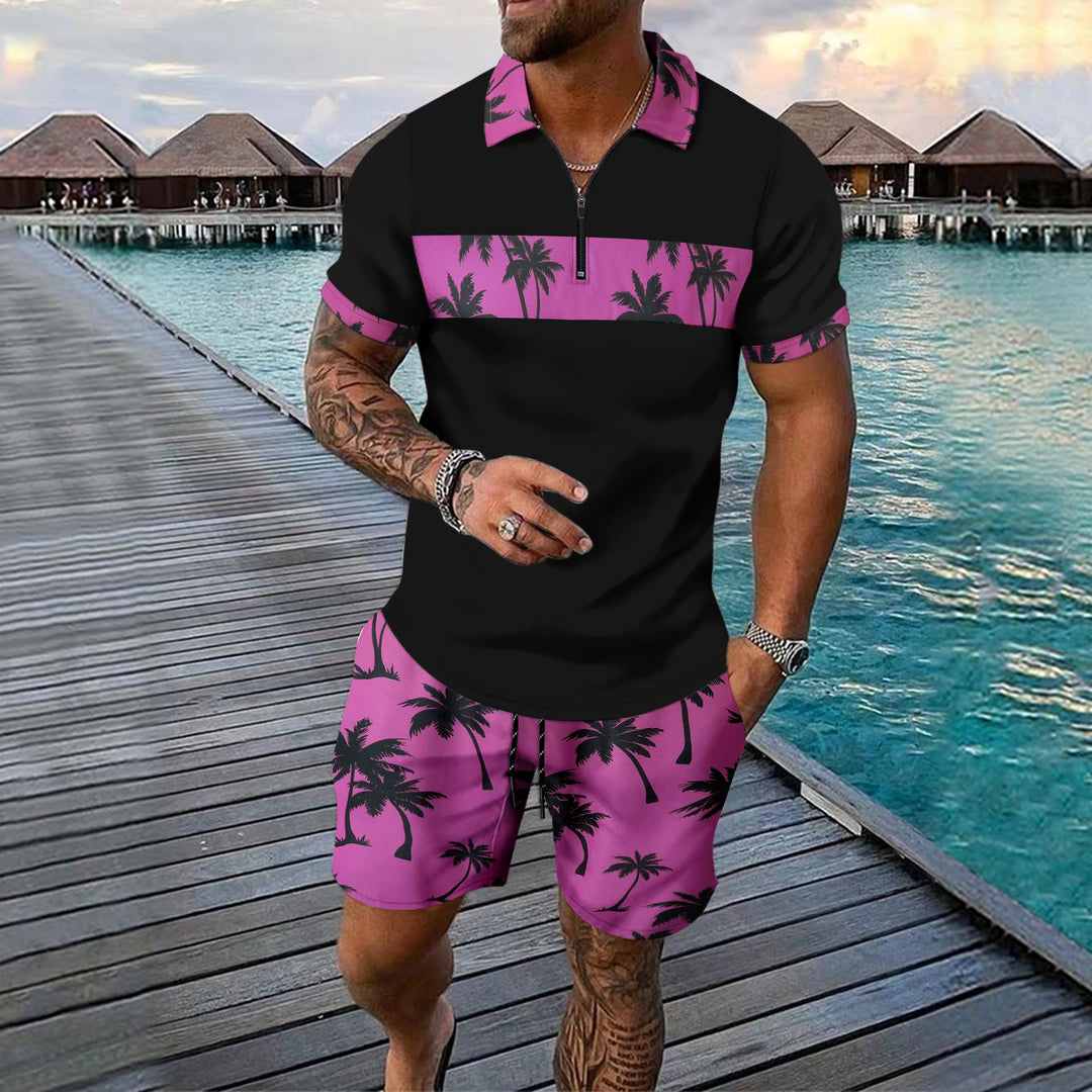 Kai Fairweather | Tropical Print Polo &amp; Shorts Set For Men