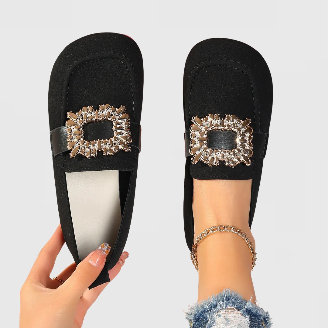 Melora | Women’s Orthopedic Loafers with Crystal Buckle