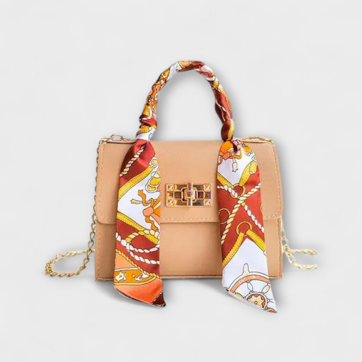 Alvhild | Women’s Elegant Handbag with Scarf Accent