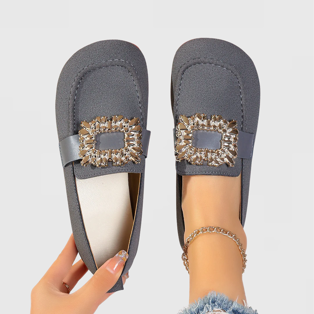 Melora | Women’s Orthopedic Loafers with Crystal Buckle