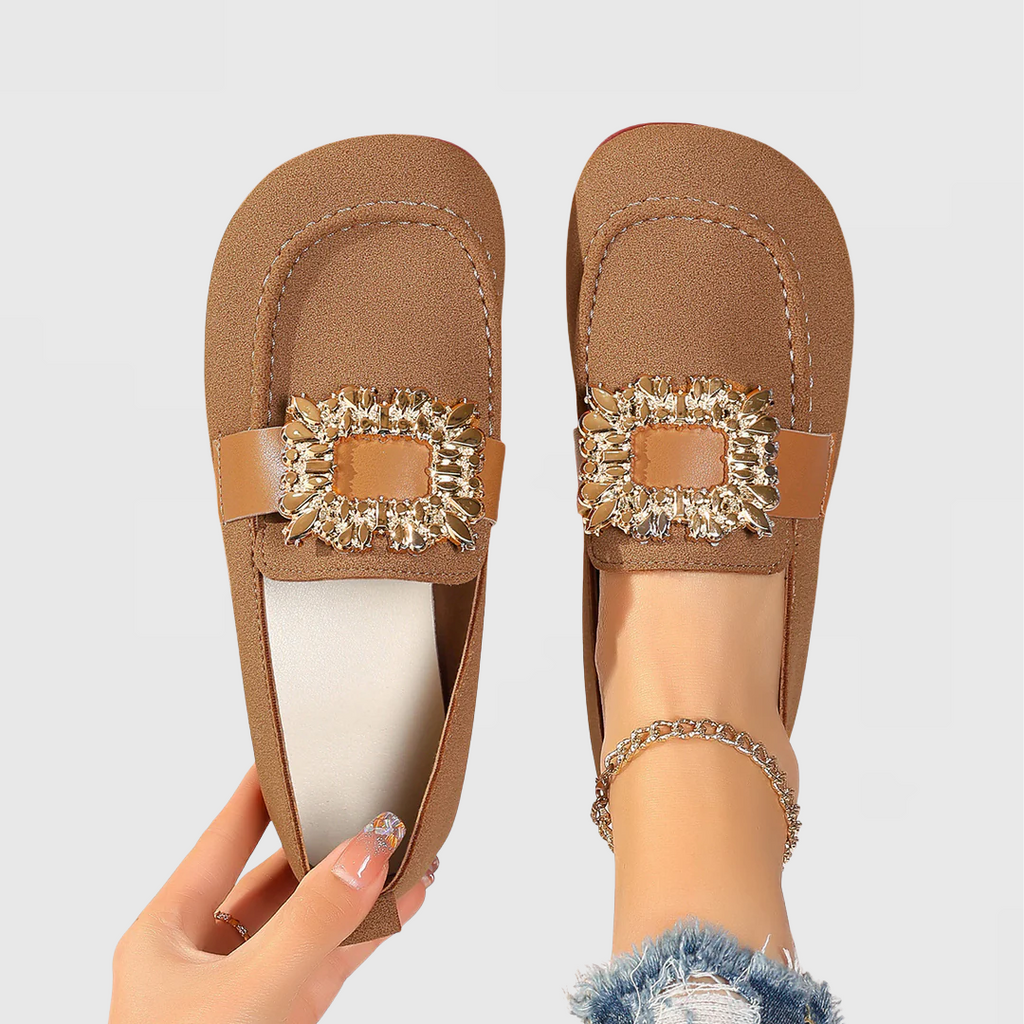 Melora | Women’s Orthopedic Loafers with Crystal Buckle