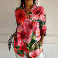 Christine | Women’s Bold Floral Blouse with Flowing Fit