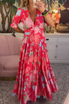 Carine | Floral Print V-Neck Pocket Dress
