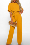 Nadia | Women's Wide-Leg Jumpsuit with Flutter Sleeves & Tie Waist