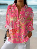 Floriana | Women’s Tropical Blossom Blouse with Vibrant Print