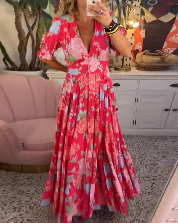 Floriana | Women’s Vibrant Floral Dress with Flattering Fit