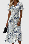 Lily | Women's Floral Wrap Midi Dress Flutter Sleeve V-Neck