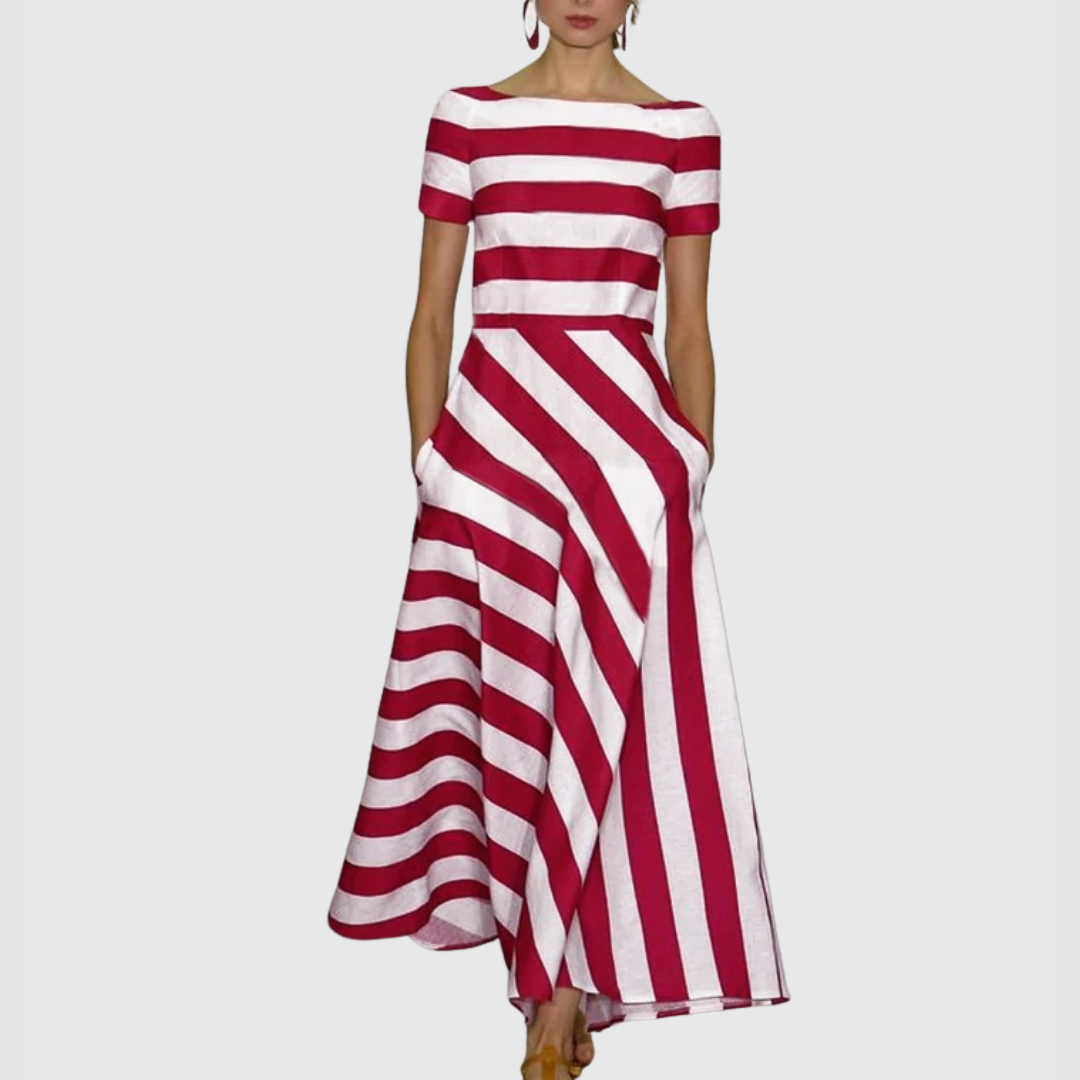 Georgia | Women’s Stripe Maxi Dress with Pockets