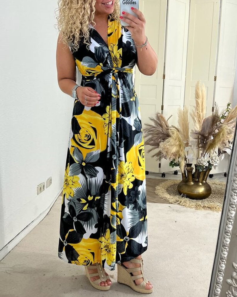 Sacha | Women’s Floral Maxi Dress with V-Neck