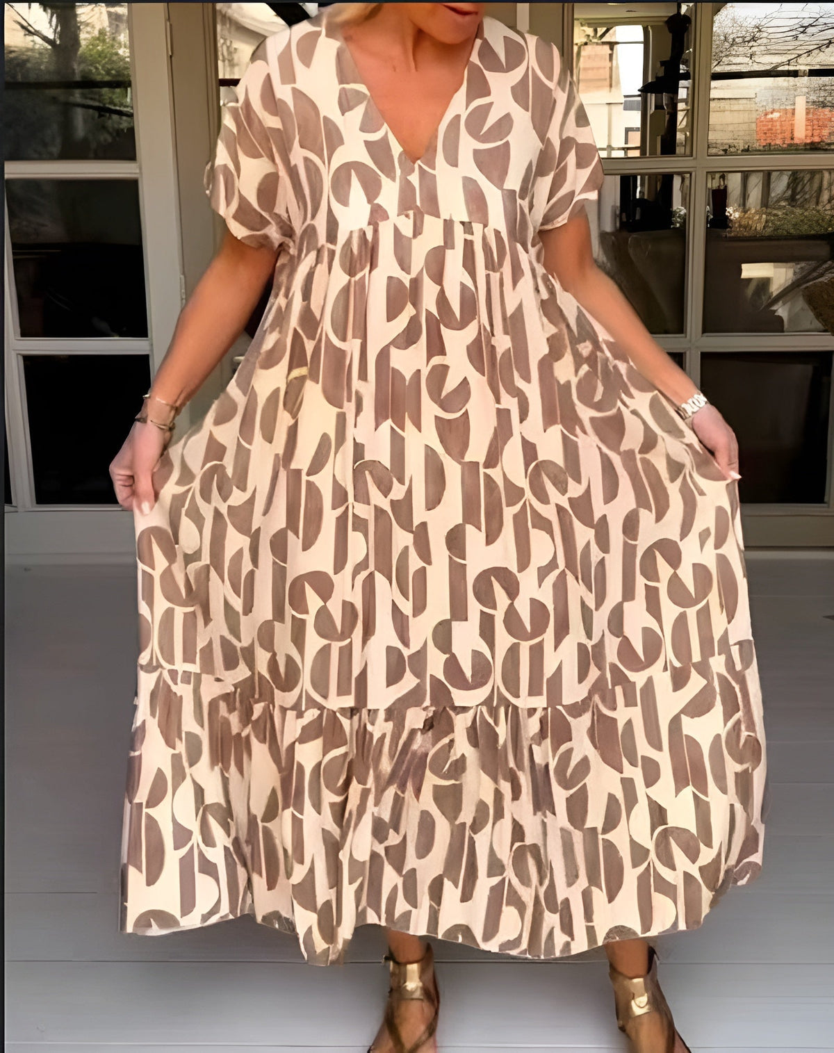 Colette | Women’s Fluid Midi Dress with V-Neck