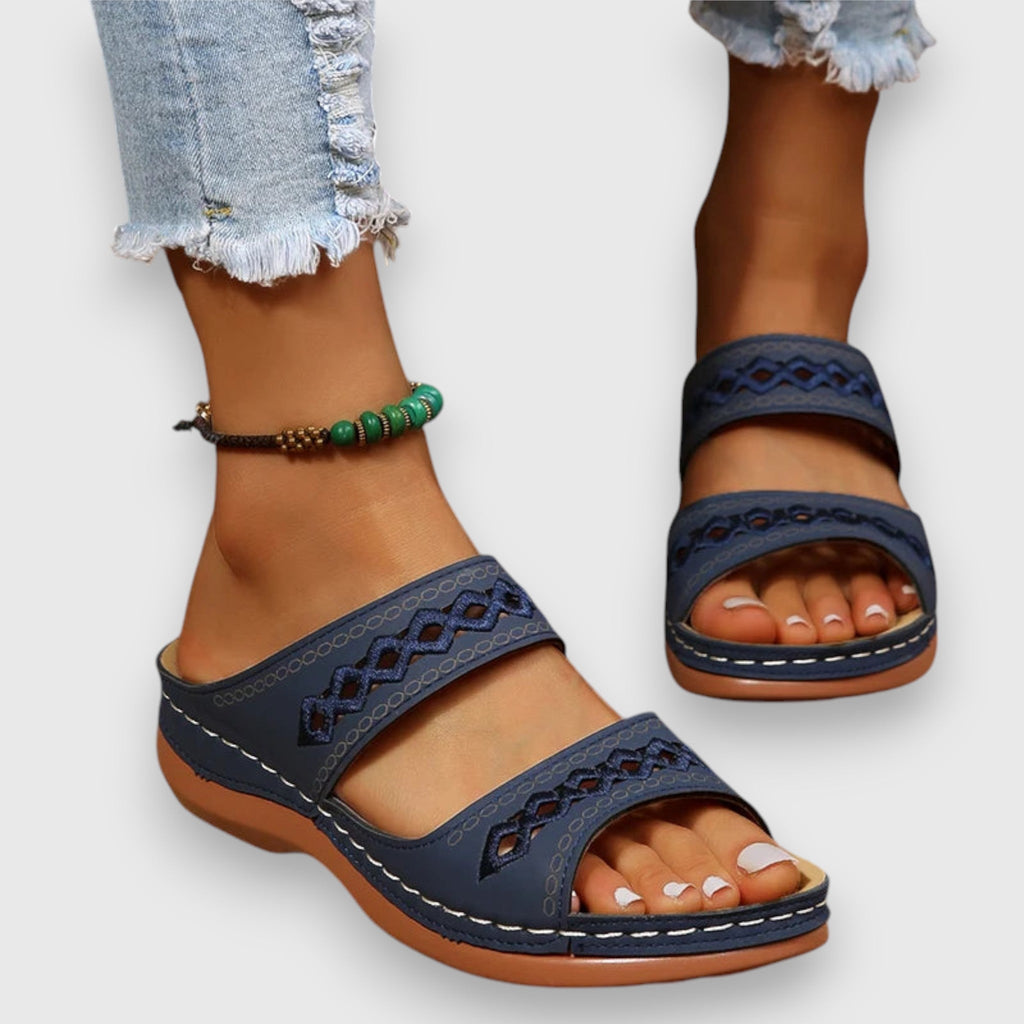 Luma | Women’s Duo Panel Sandals with Cushioned Sole