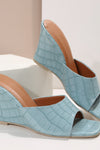 Monroe Faux Snake Leather Wedges
